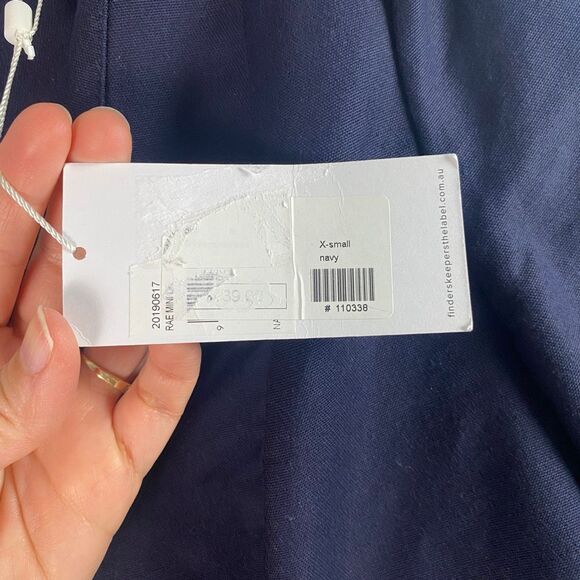 Finders Keepers Navy Blue Mini Dress - Gold O-Ring V-Neck - Picture 10 of 10